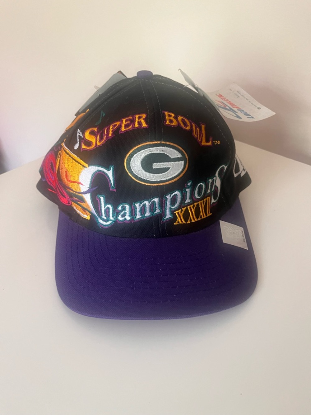 Logo Athletic Black and Purple Embroidered Sports SnapBack